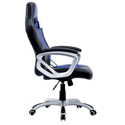 Chaise de bureau pivotante DaAls Racing Sport en noir et bleu