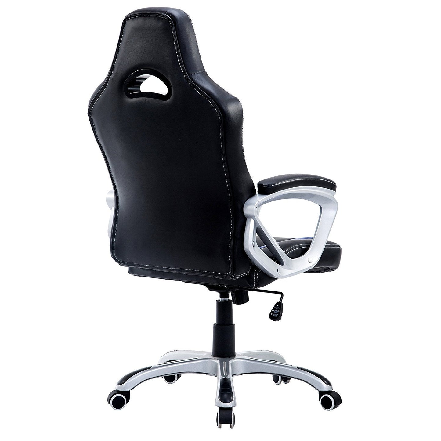 Chaise de bureau pivotante DaAls Racing Sport en noir et bleu
