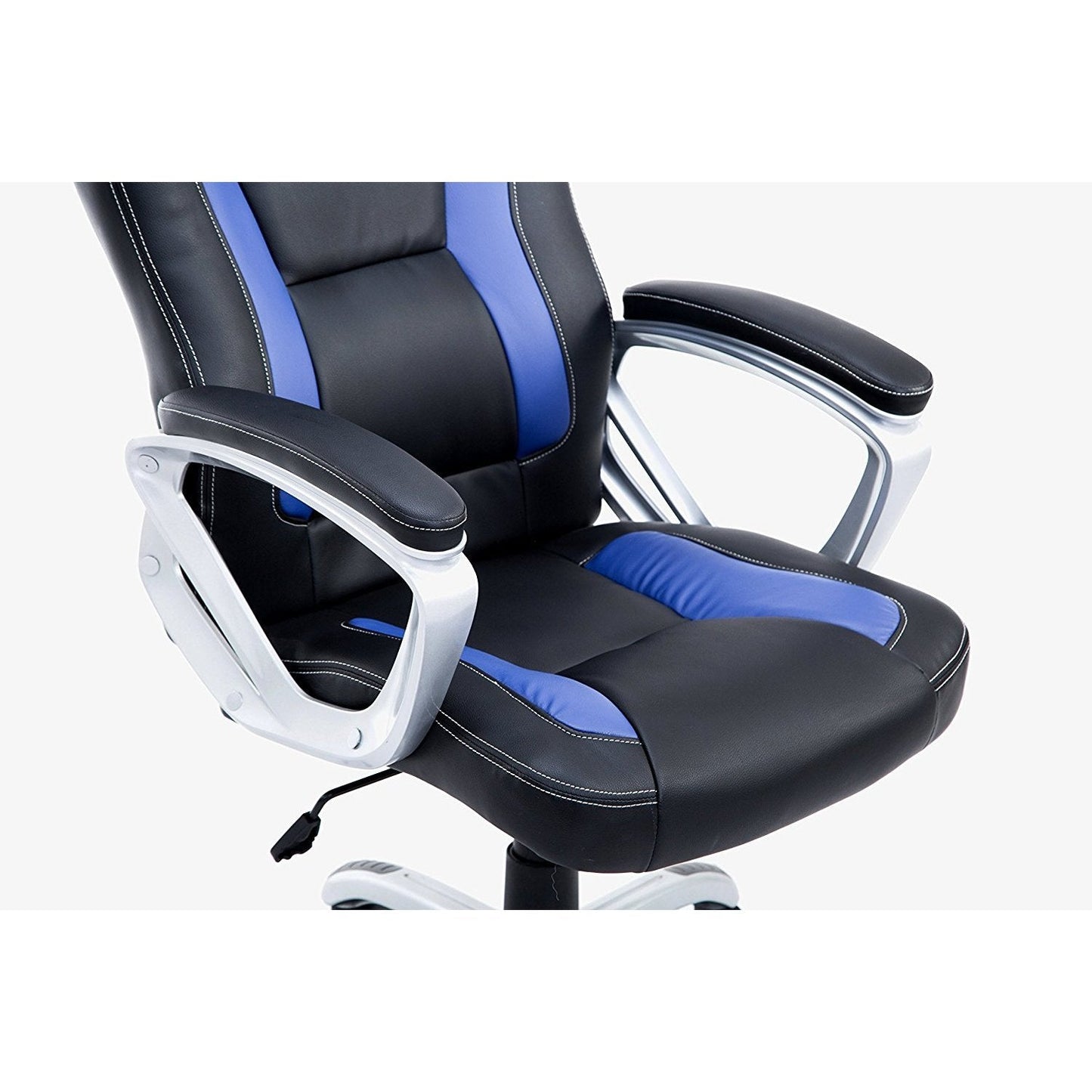 Chaise de bureau pivotante DaAls Racing Sport en noir et bleu