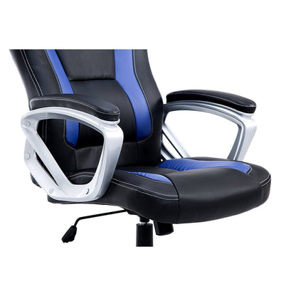 Chaise de bureau pivotante DaAls Racing Sport en noir et bleu