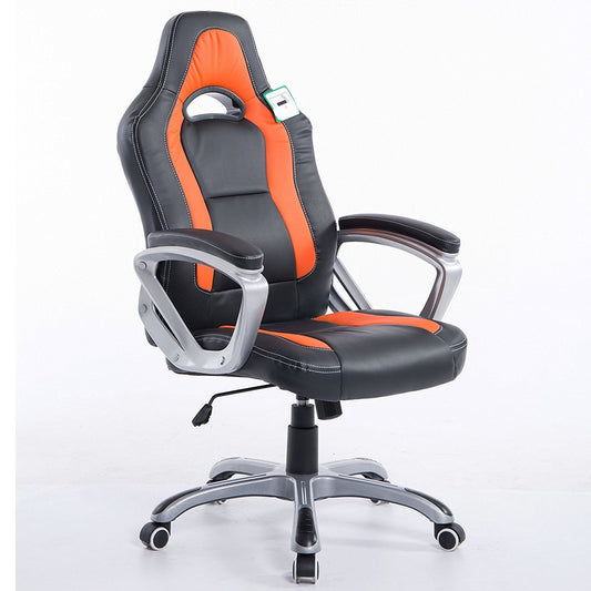 Chaise de bureau pivotante Gaming Racing Sport en noir et orange