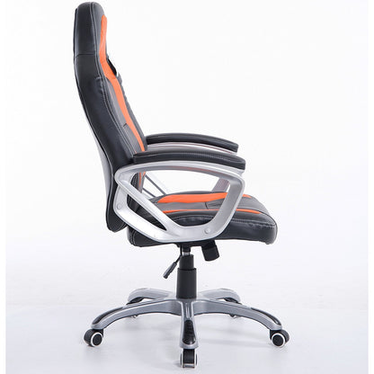 Chaise de bureau pivotante Gaming Racing Sport en noir et orange