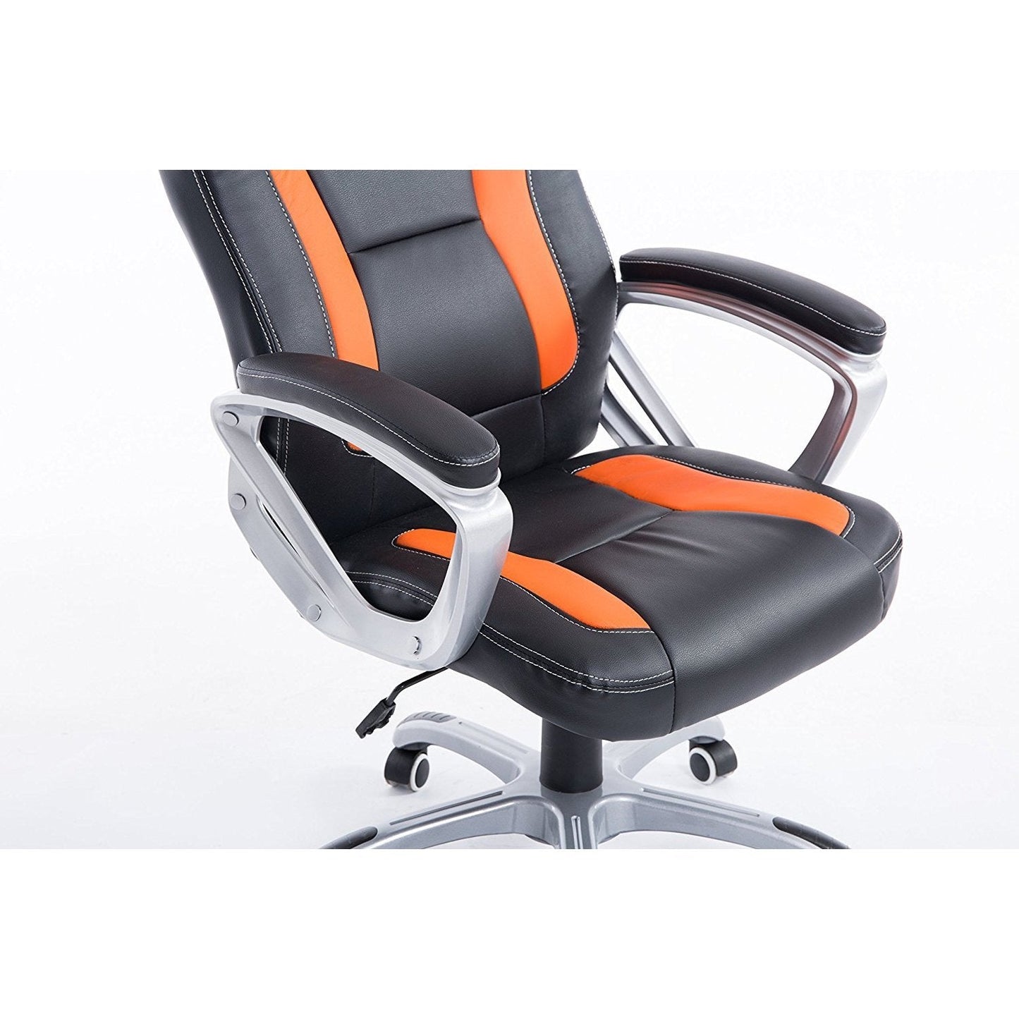 Chaise de bureau pivotante Gaming Racing Sport en noir et orange