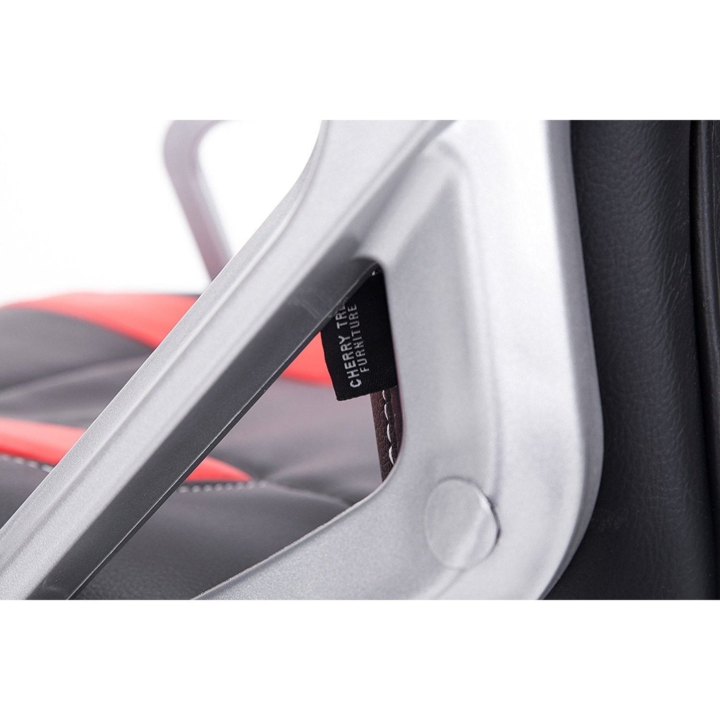 Chaise de jeu pivotante de style sport de course, noire et rouge