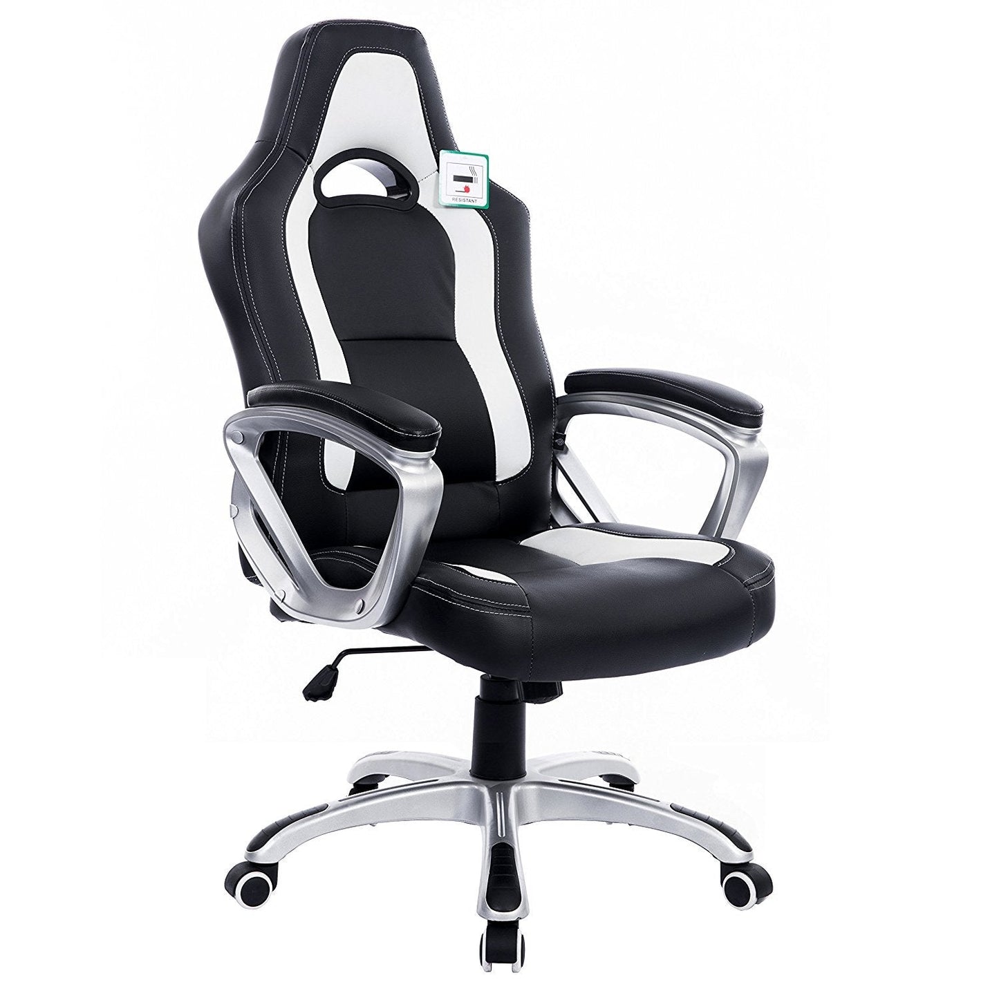 Chaise de bureau pivotante DaAls Racing Sport en noir et blanc