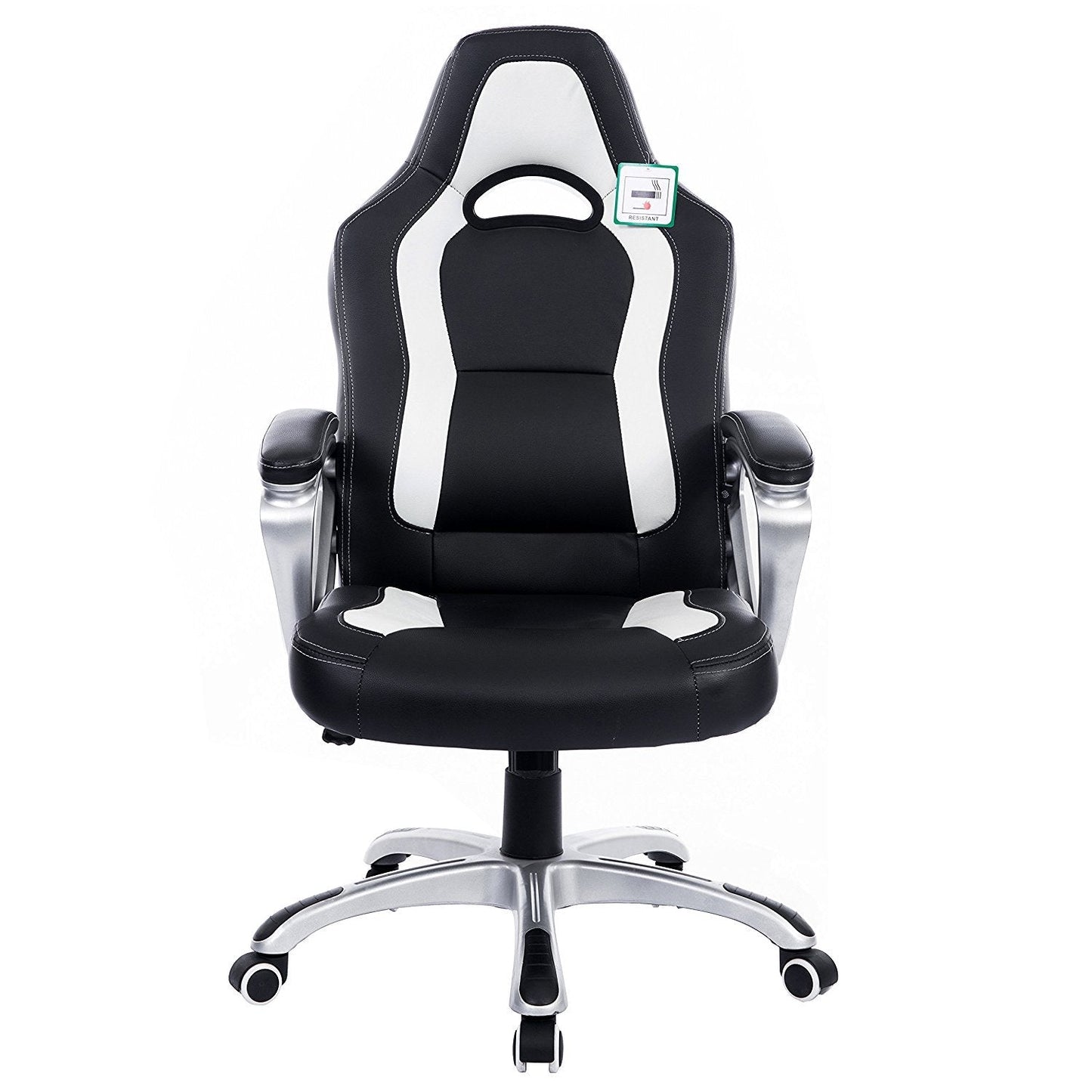 Chaise de bureau pivotante DaAls Racing Sport en noir et blanc
