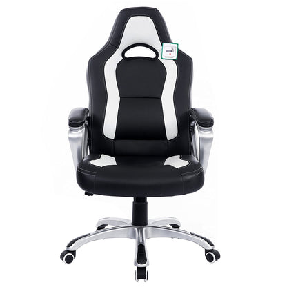 Chaise de bureau pivotante DaAls Racing Sport en noir et blanc