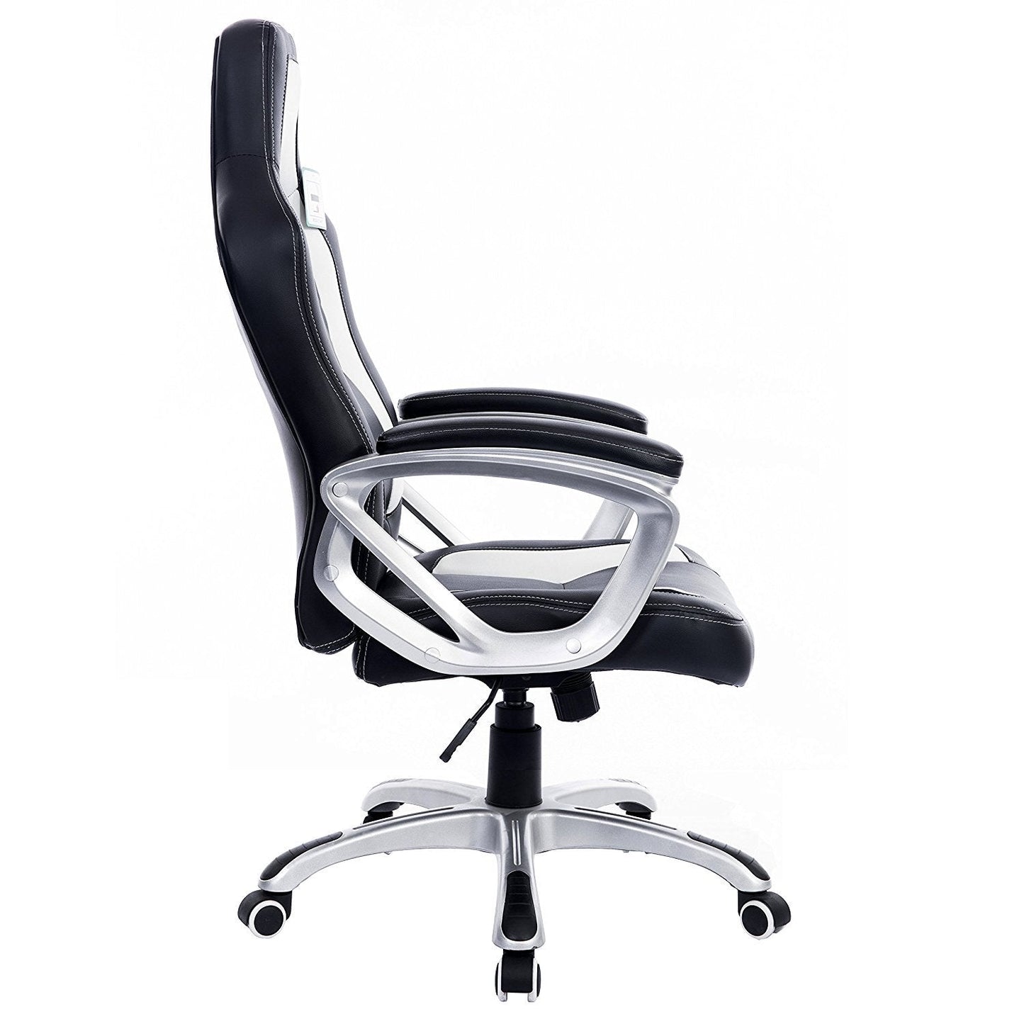 Chaise de bureau pivotante DaAls Racing Sport en noir et blanc