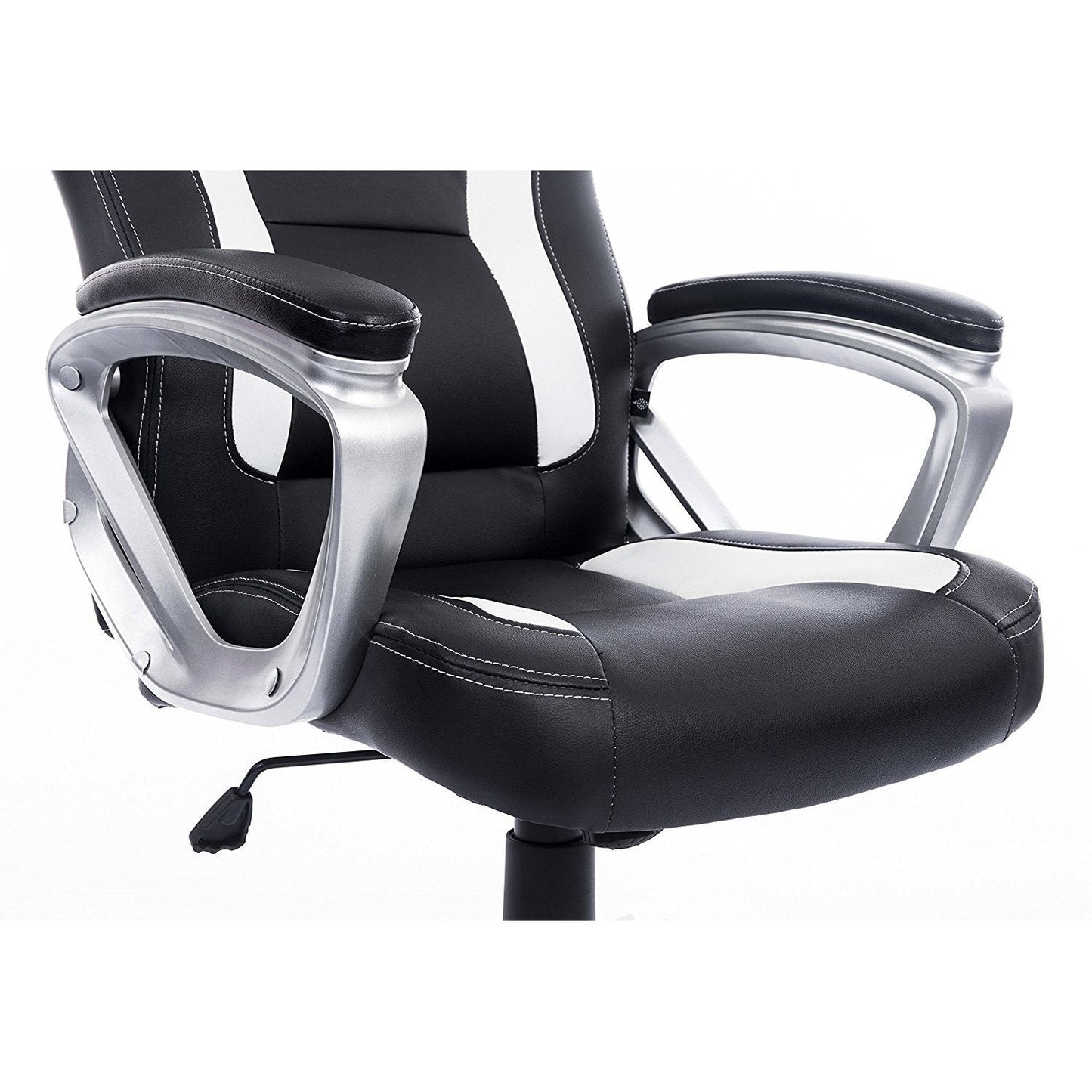 Chaise de bureau pivotante DaAls Racing Sport en noir et blanc