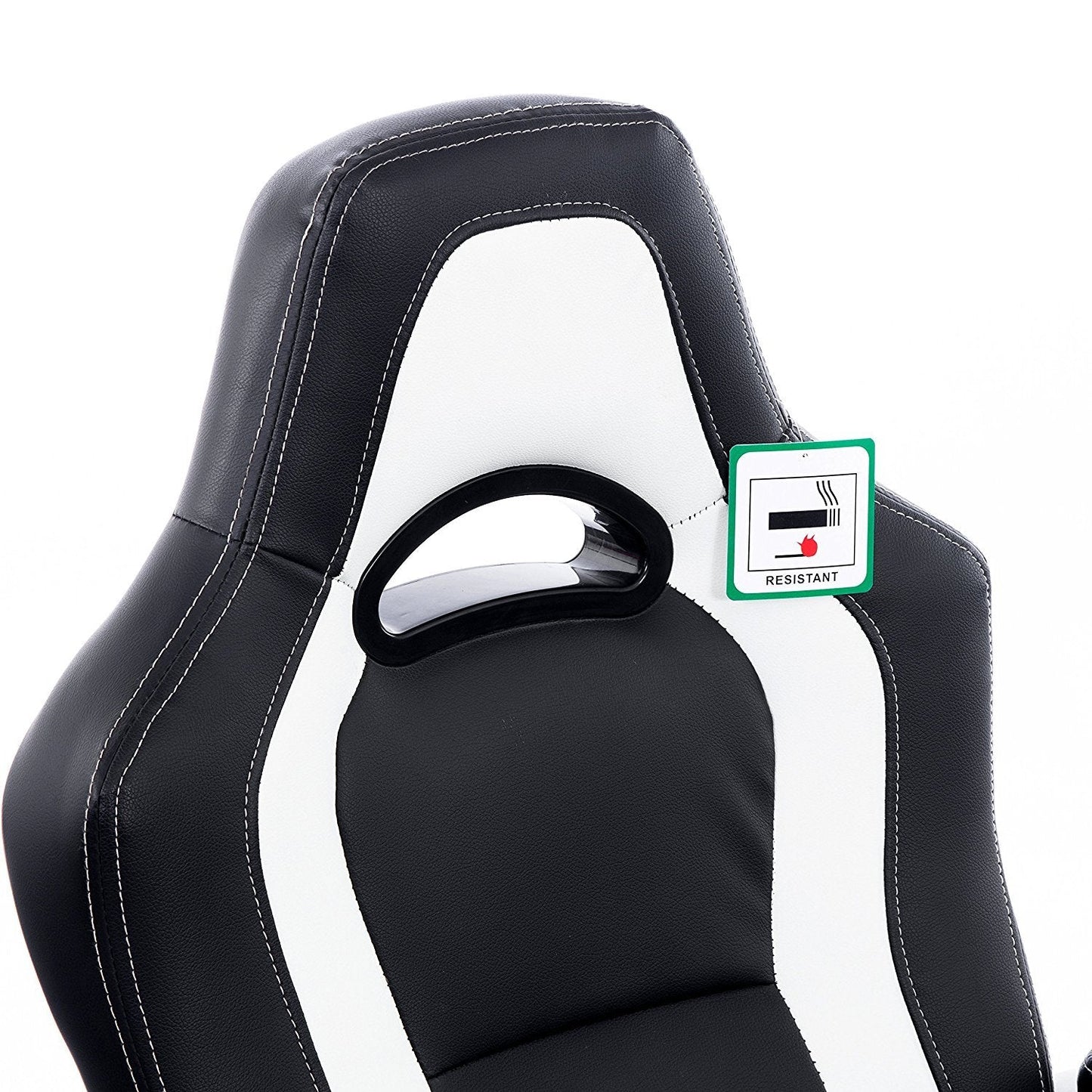 Chaise de bureau pivotante DaAls Racing Sport en noir et blanc