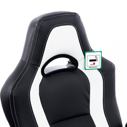 Chaise de bureau pivotante DaAls Racing Sport en noir et blanc