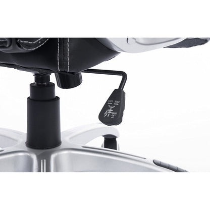 Chaise de bureau pivotante DaAls Racing Sport en noir et blanc