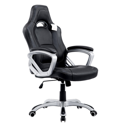 Chaise de bureau pivotante Racing Sport en noir