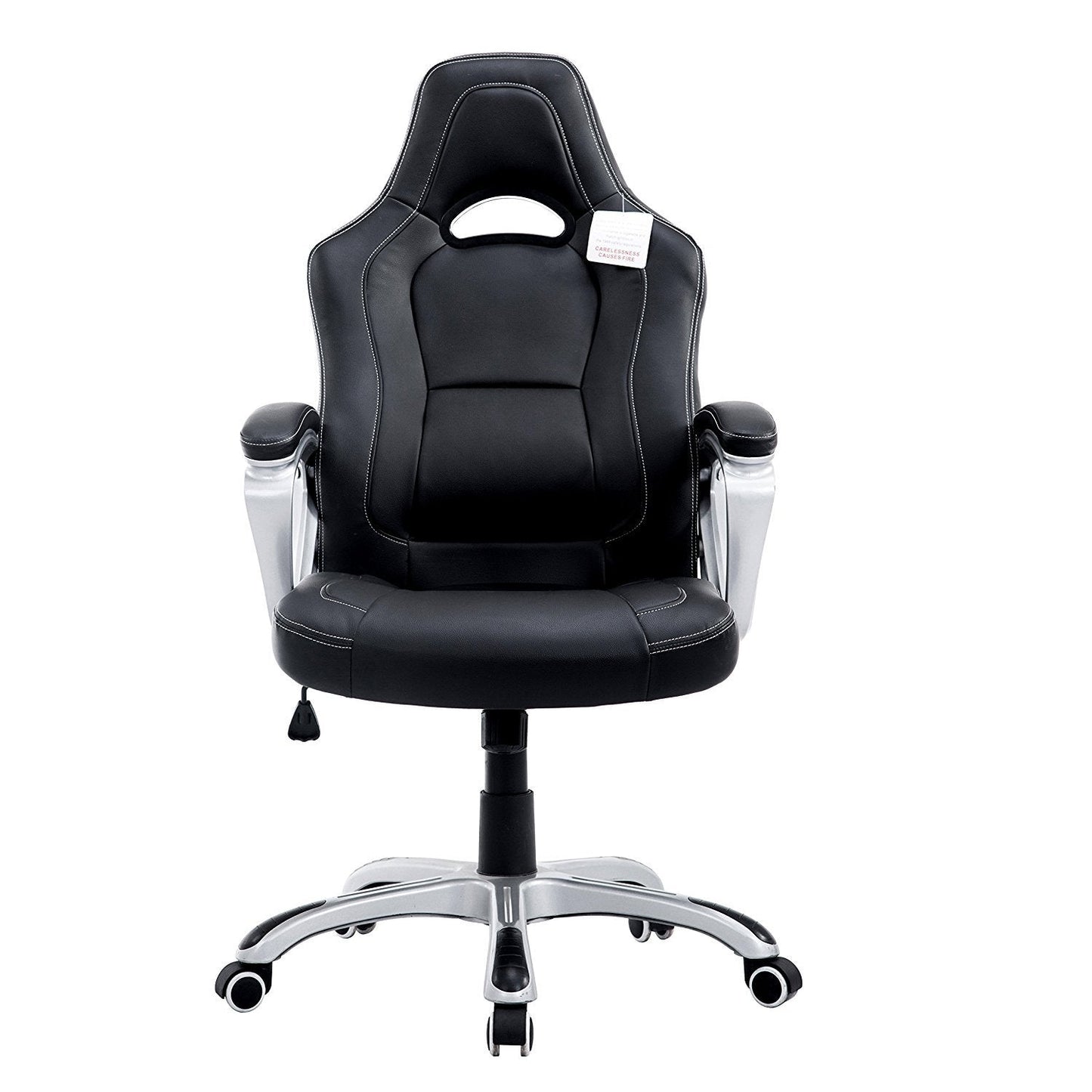 Chaise de bureau pivotante Racing Sport en noir