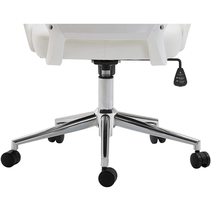 Chaise de bureau pivotante en similicuir à dossier haut et design moderne, Cherry Tree Furniture, MO68, blanc
