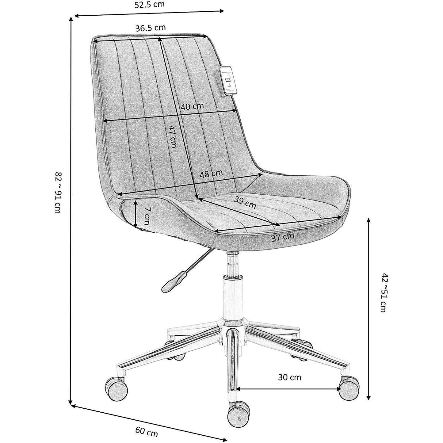 Chaise de bureau pivotante en velours vert pin vintage Cala de Cherry Tree Furniture avec pieds chromés