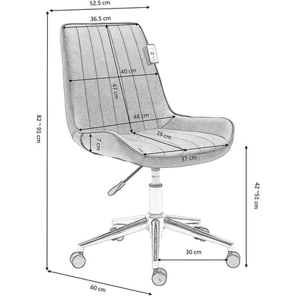 Chaise de bureau pivotante en velours vert pin vintage Cala de Cherry Tree Furniture avec pieds chromés