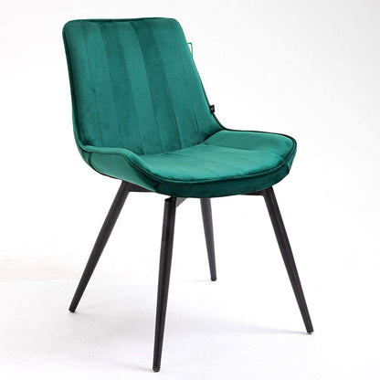 Ensemble de 2 chaises de salle à manger en velours vert Cala