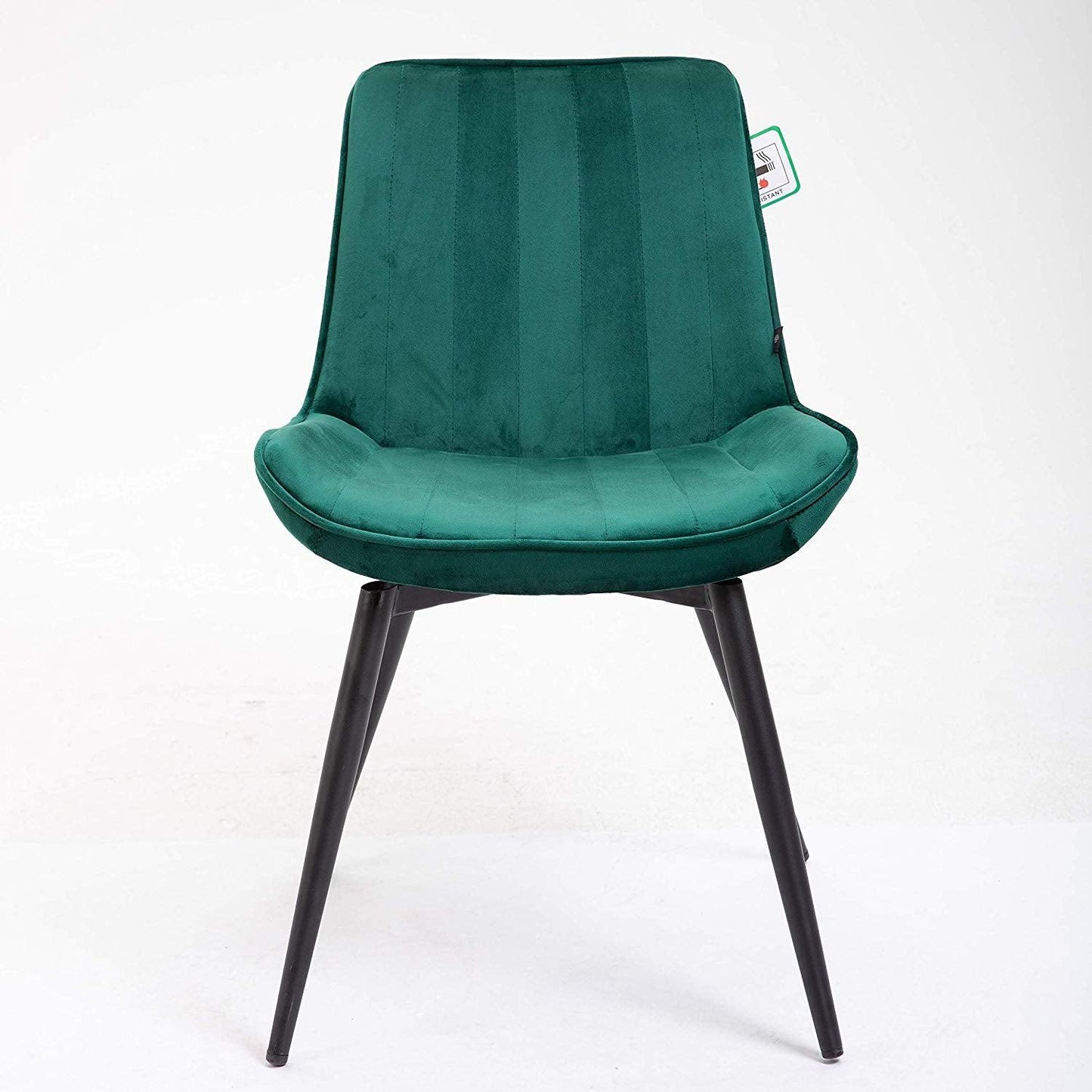Ensemble de 2 chaises de salle à manger en velours vert Cala