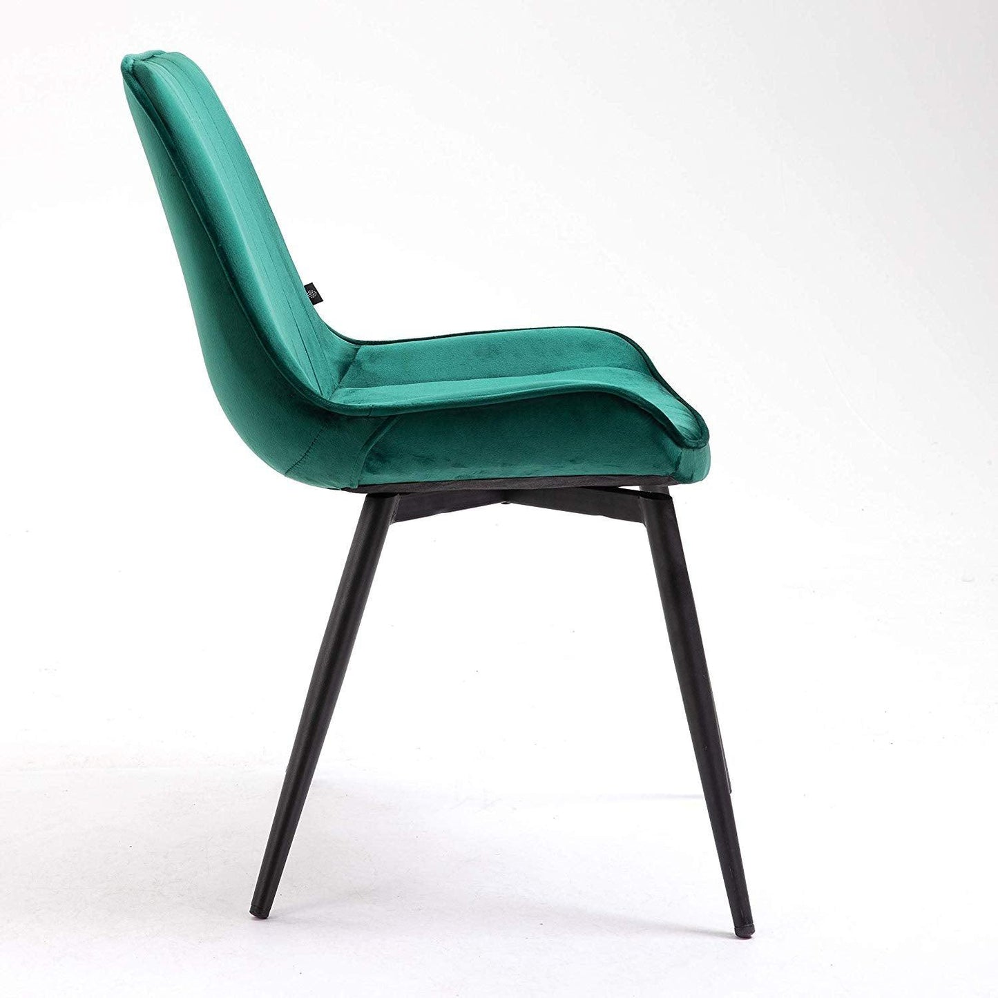 Ensemble de 2 chaises de salle à manger en velours vert Cala