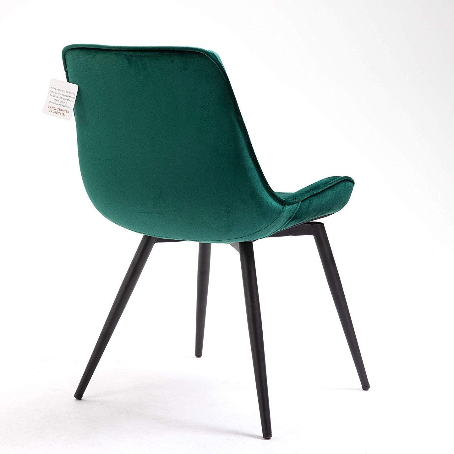 Ensemble de 2 chaises de salle à manger en velours vert Cala