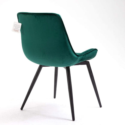 Ensemble de 2 chaises de salle à manger en velours vert Cala