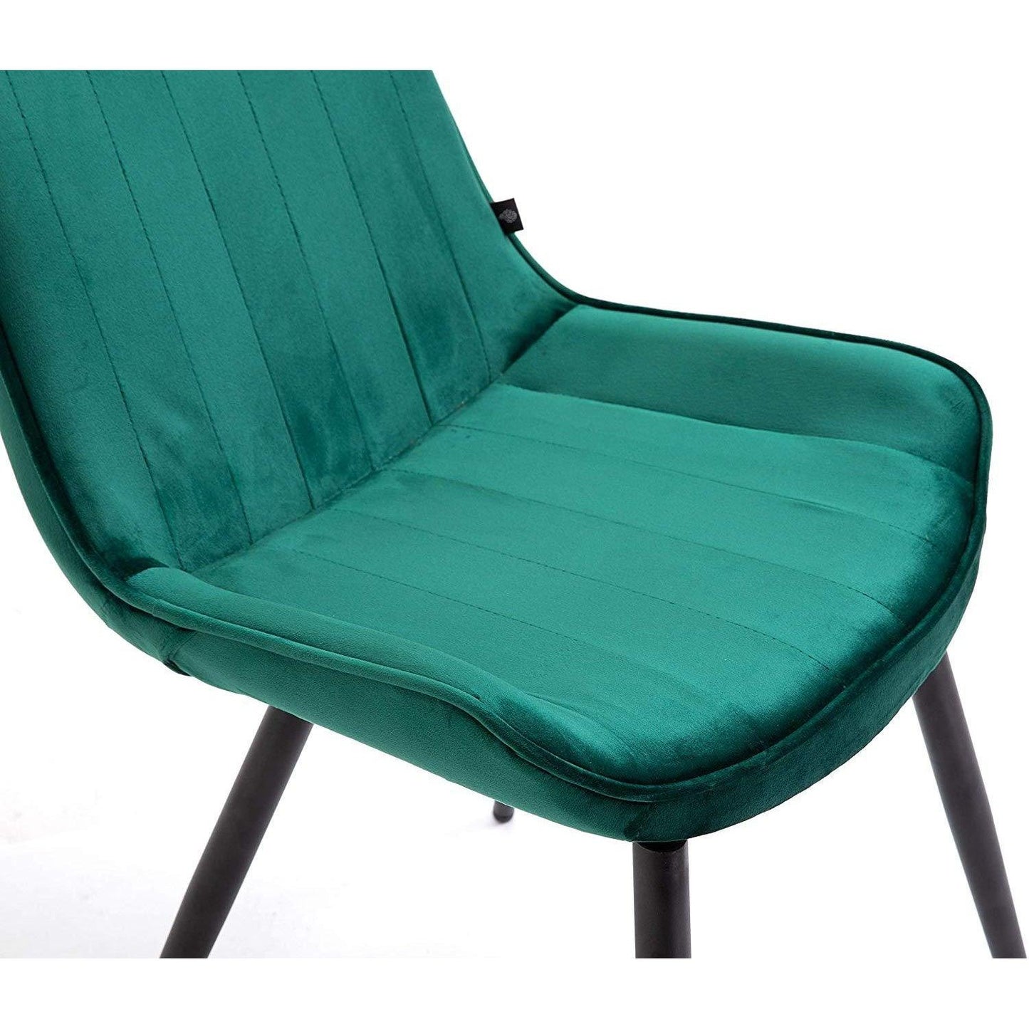 Ensemble de 2 chaises de salle à manger en velours vert Cala
