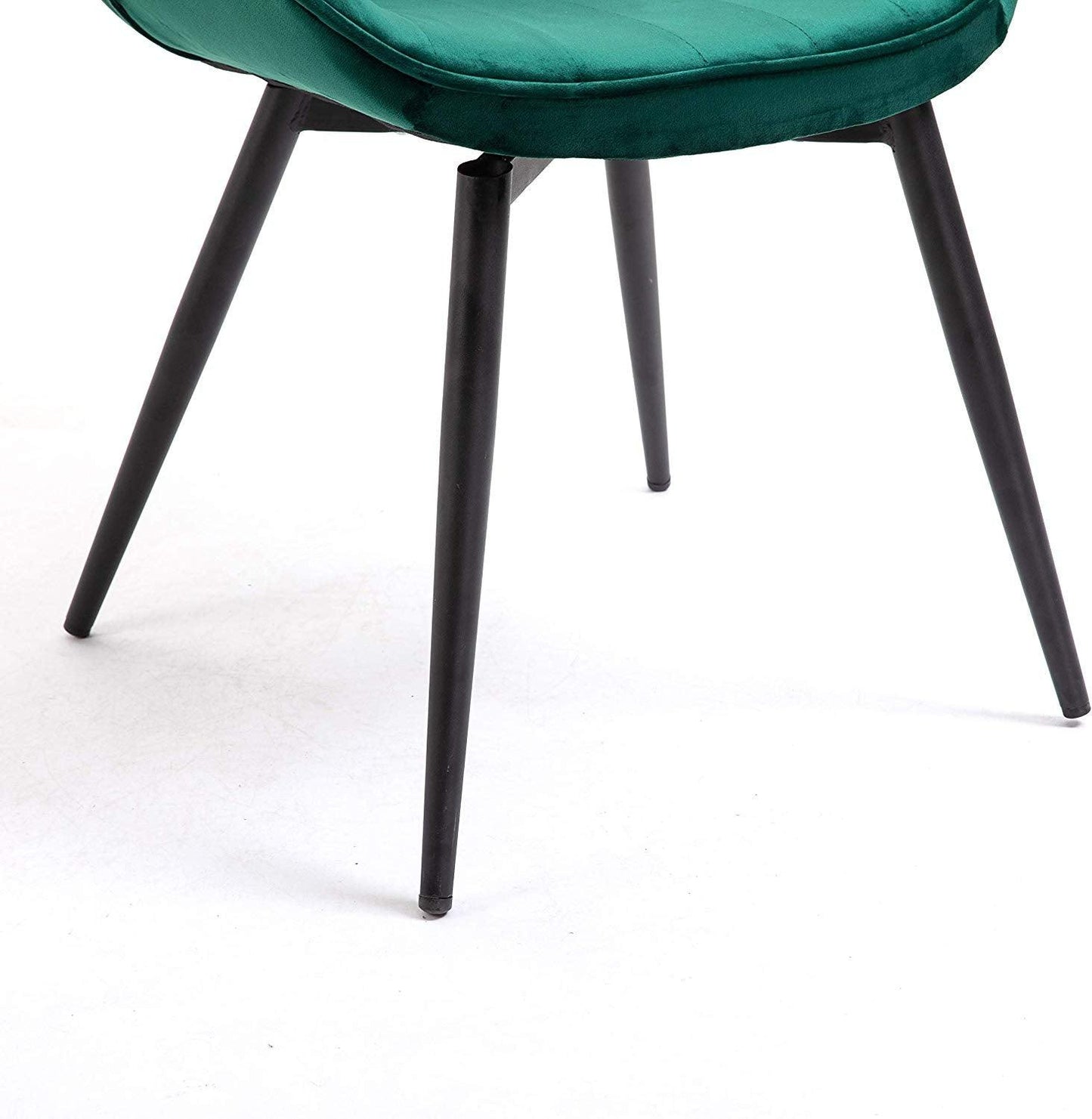 Ensemble de 2 chaises de salle à manger en velours vert Cala