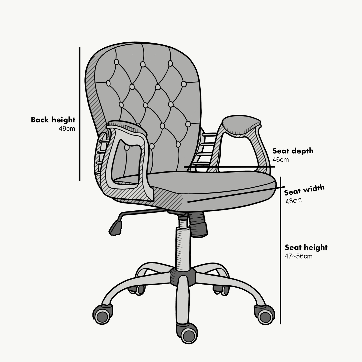 Fauteuil pivotant Chesterfield en similicuir blanc