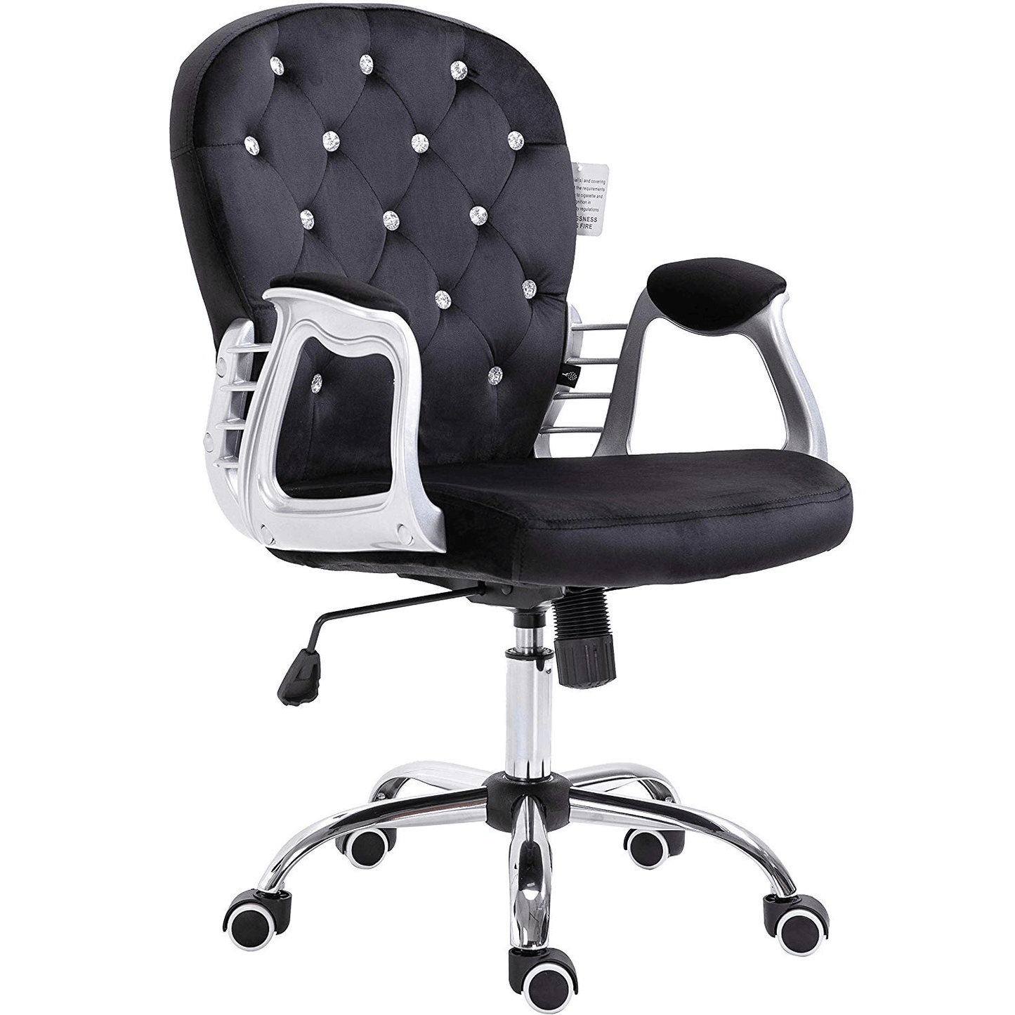 Fauteuil pivotant Chesterfield en velours noir