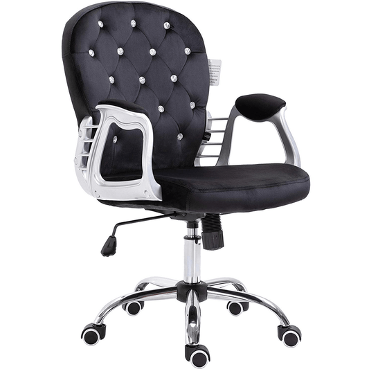 Fauteuil pivotant Chesterfield en velours noir