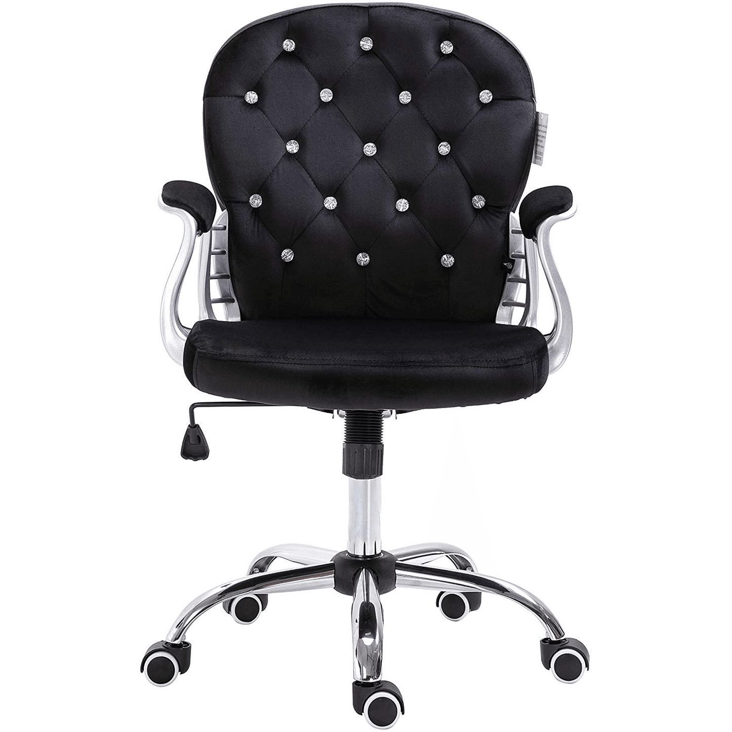 Fauteuil pivotant Chesterfield en velours noir