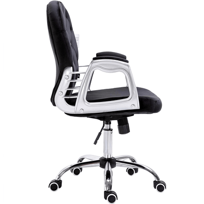 Fauteuil pivotant Chesterfield en velours noir