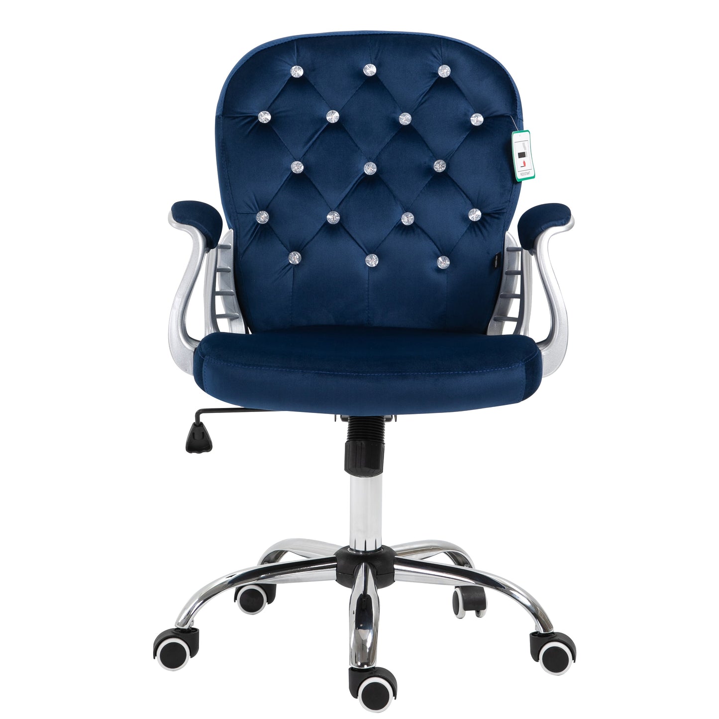 Fauteuil pivotant Chesterfield en velours bleu