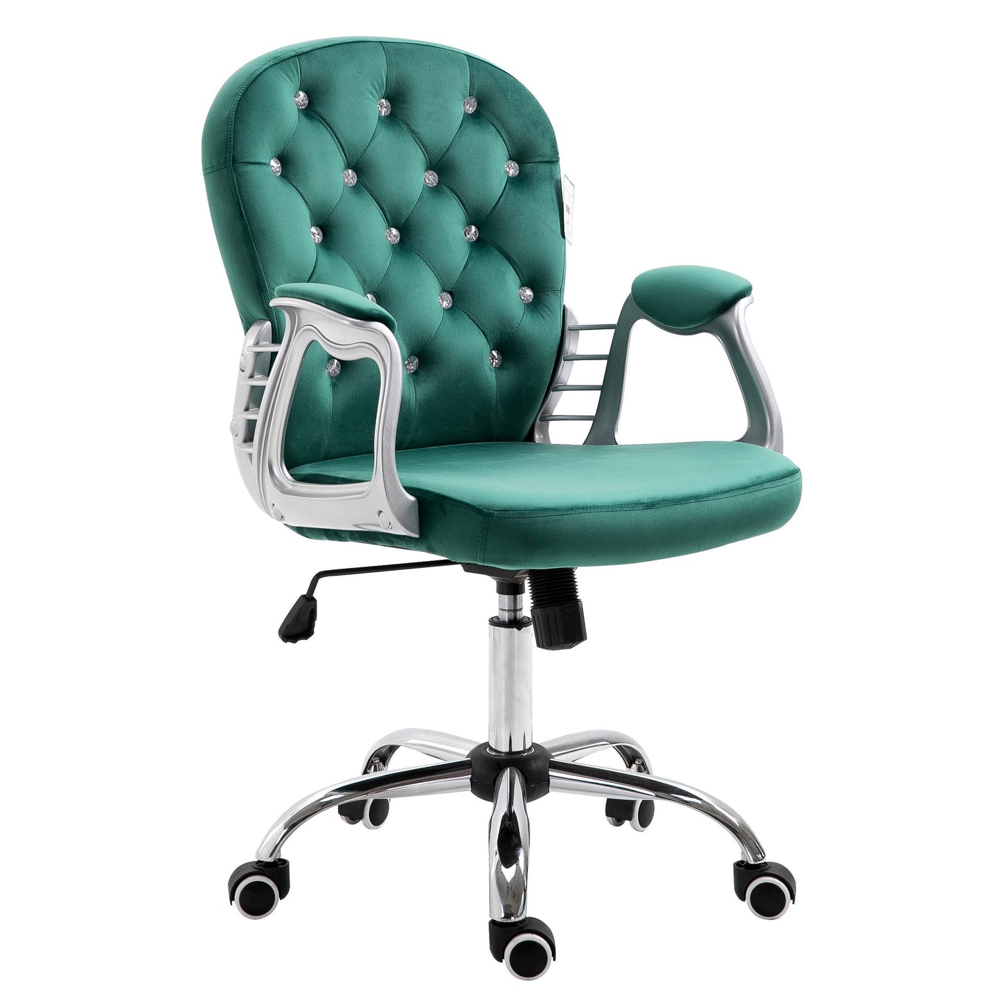 Fauteuil pivotant Chesterfield en velours vert