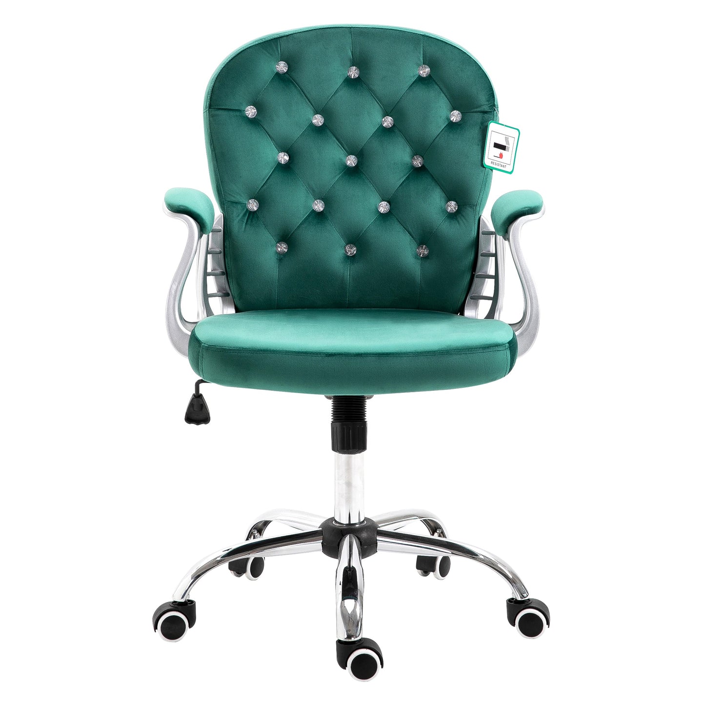 Fauteuil pivotant Chesterfield en velours vert