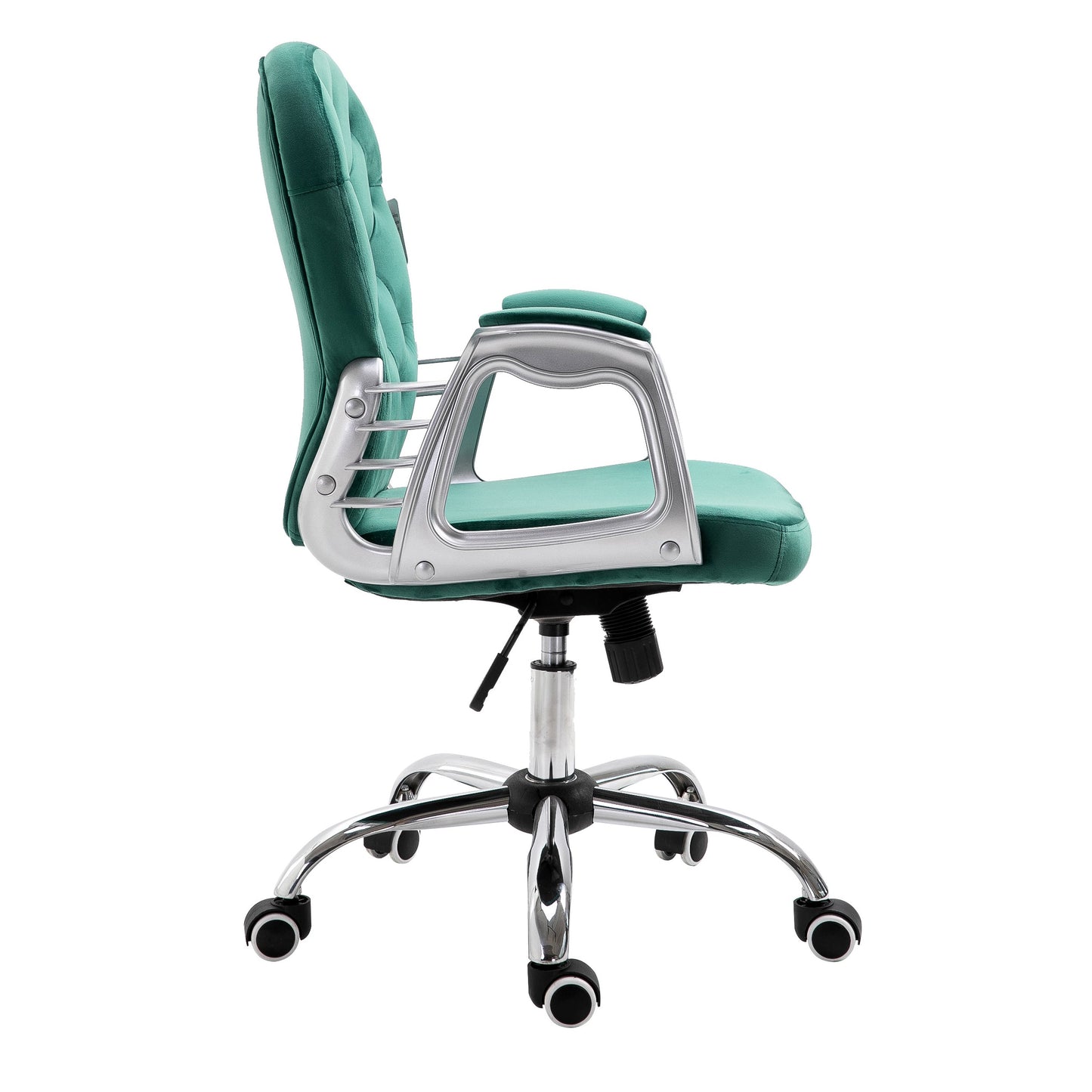 Fauteuil pivotant Chesterfield en velours vert