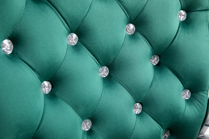 Fauteuil pivotant Chesterfield en velours vert