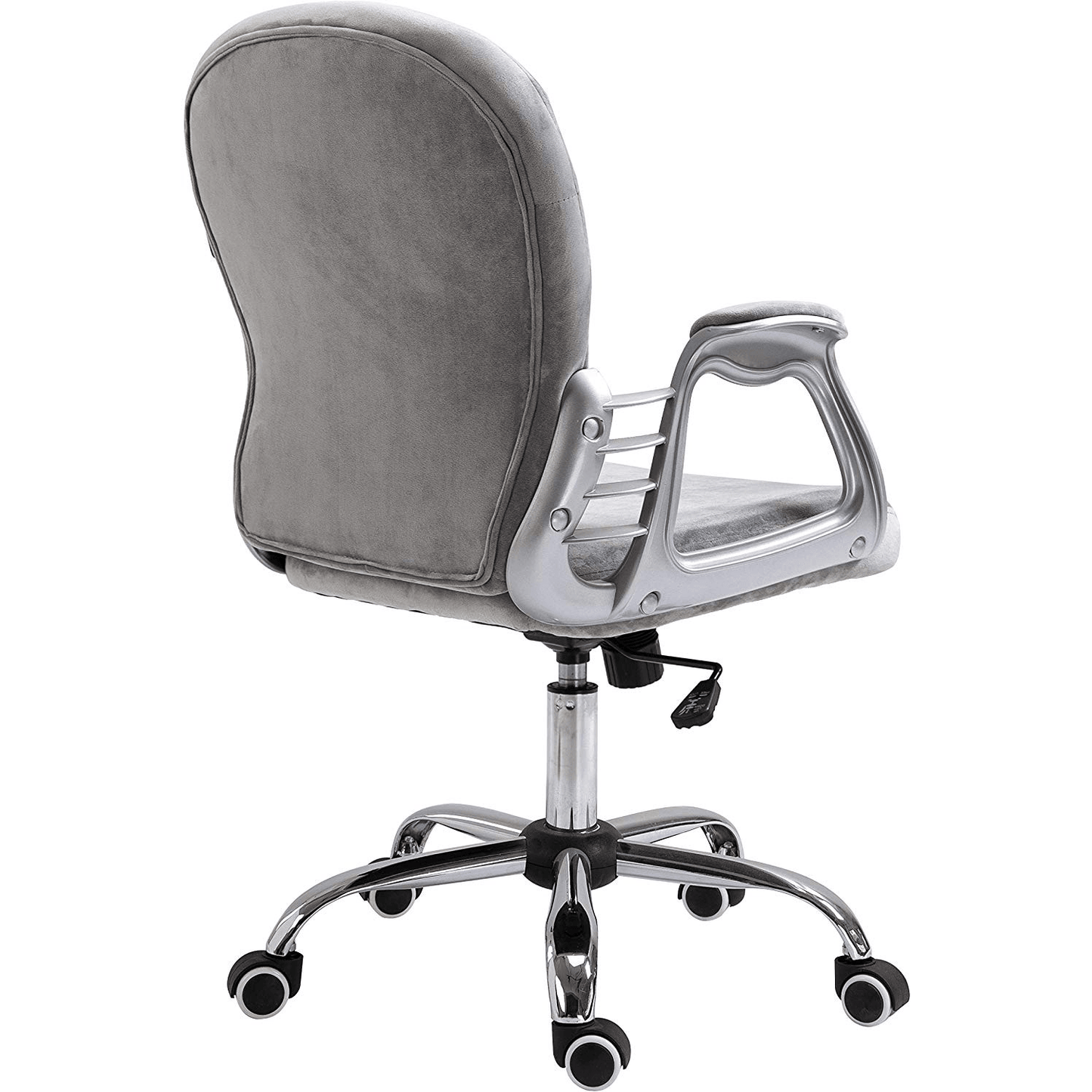 Fauteuil pivotant Chesterfield à dossier moyen en velours gris