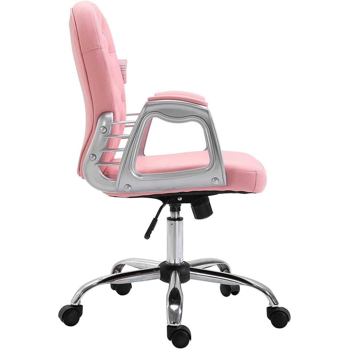 Fauteuil pivotant Chesterfield en similicuir rose