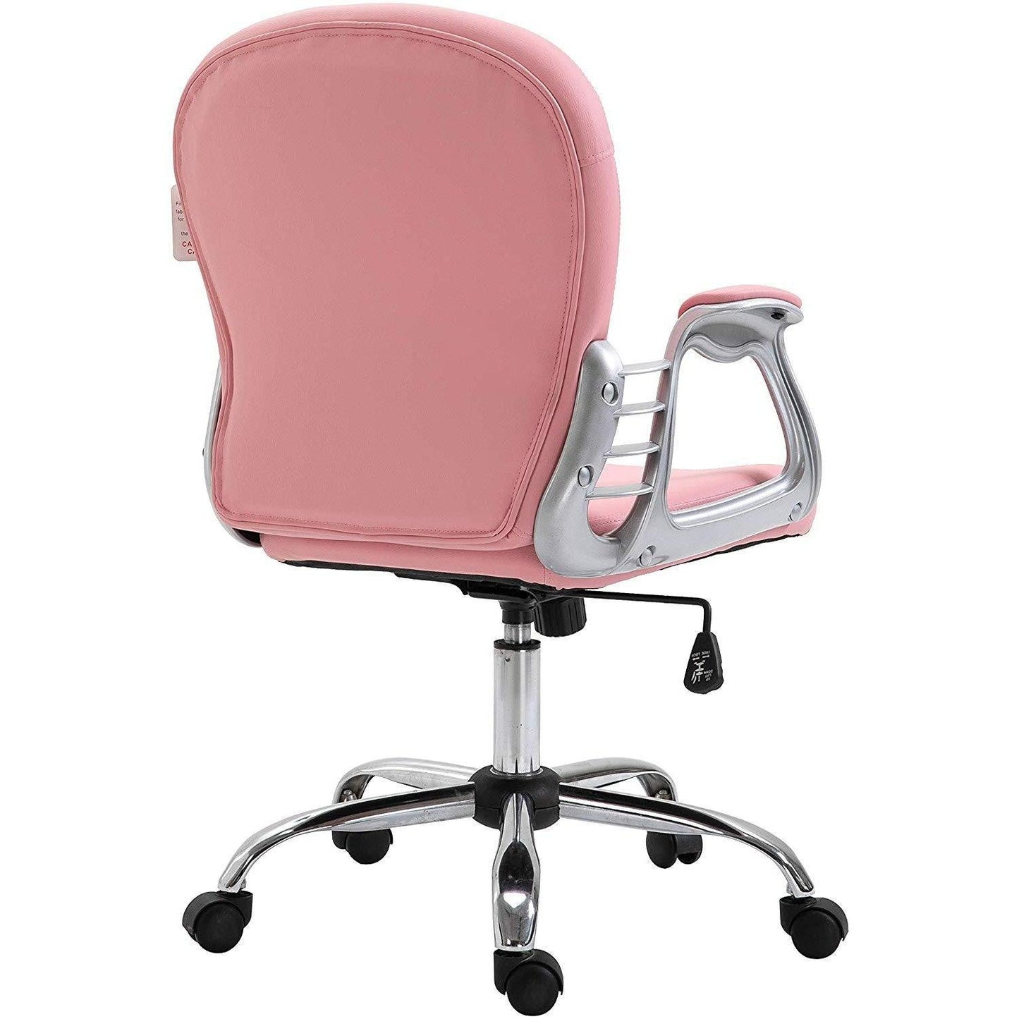 Fauteuil pivotant Chesterfield en similicuir rose