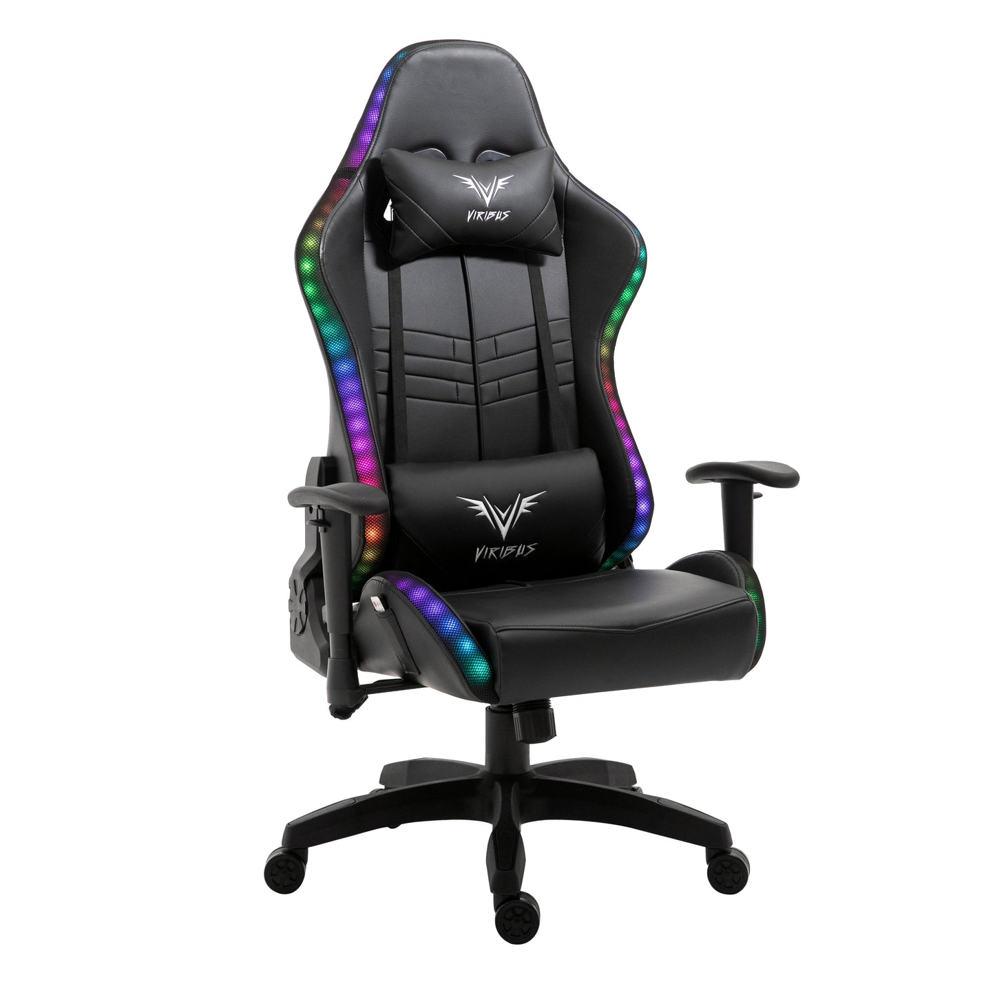 Chaise de bureau gaming VIRIBUS X1 avec éclairage LED 12 couleurs, noire