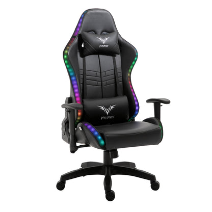 Chaise de bureau gaming VIRIBUS X1 avec éclairage LED 12 couleurs, noire