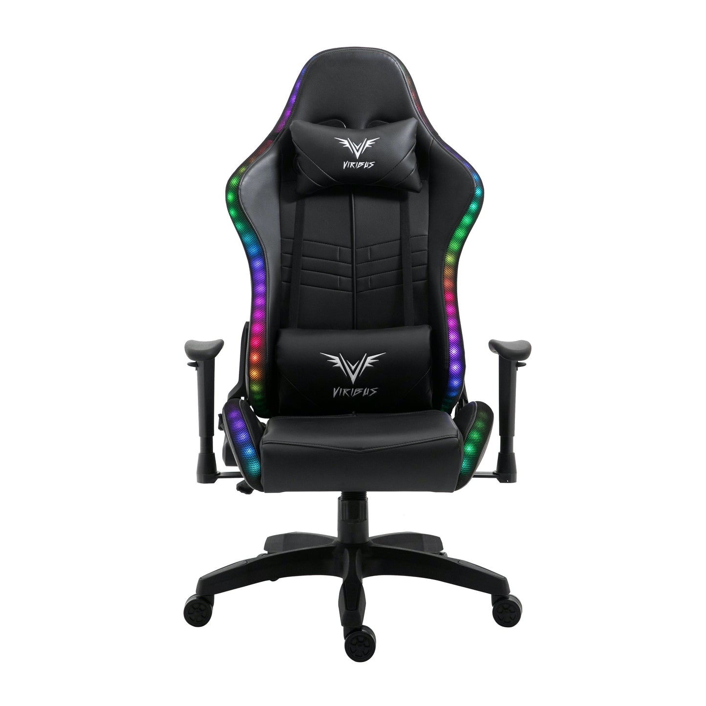 Chaise de bureau gaming VIRIBUS X1 avec éclairage LED 12 couleurs, noire