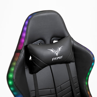 Chaise de bureau gaming VIRIBUS X1 avec éclairage LED 12 couleurs, noire