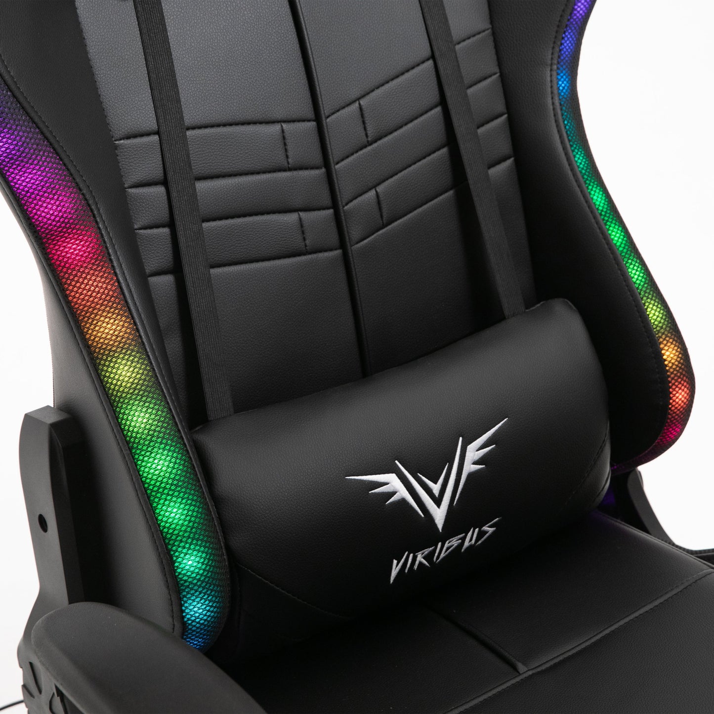 Chaise de bureau gaming VIRIBUS X1 avec éclairage LED 12 couleurs, noire