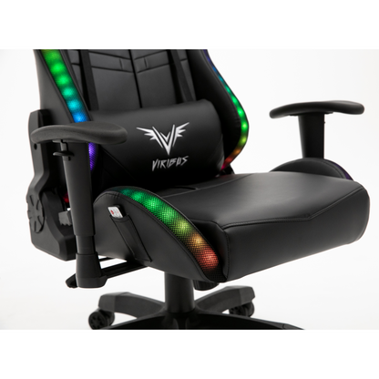 Chaise de bureau gaming VIRIBUS X1 avec éclairage LED 12 couleurs, noire