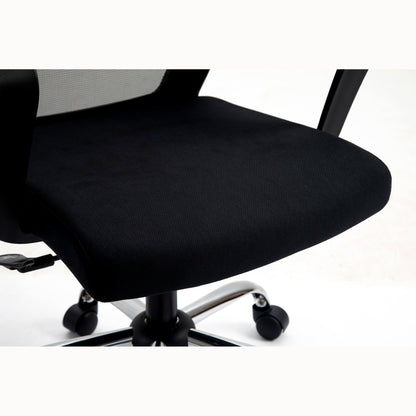 Chaise de bureau Haru à dossier moyen en maille noire