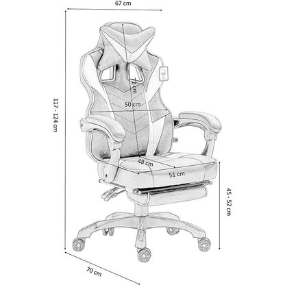 Fauteuil de jeu inclinable à dossier haut Cherry Tree Furniture avec coussin et repose-pieds rétractable, noir et gris