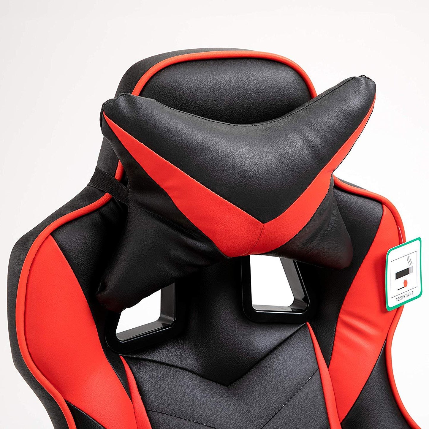 Fauteuil de jeu inclinable à dossier haut Cherry Tree Furniture avec coussin et repose-pieds rétractable, noir et rouge